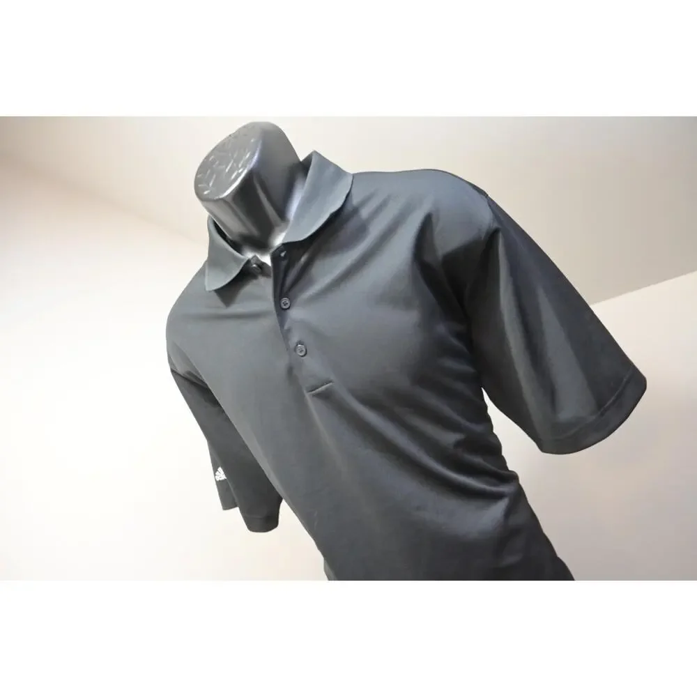 Adidas Golf Polo ClimaLite‎ Black Short Sleeve Athletic Golf Shirt Mens Sz Large